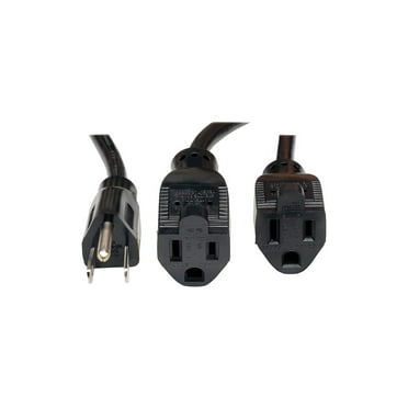 Cable Leader Power Cord Splitter Cable For 2 NEMA 5-15R to 1 NEMA 5-15P 14 inches/14 AWG LYSB01B8OG4YM-CMPTRACCS 